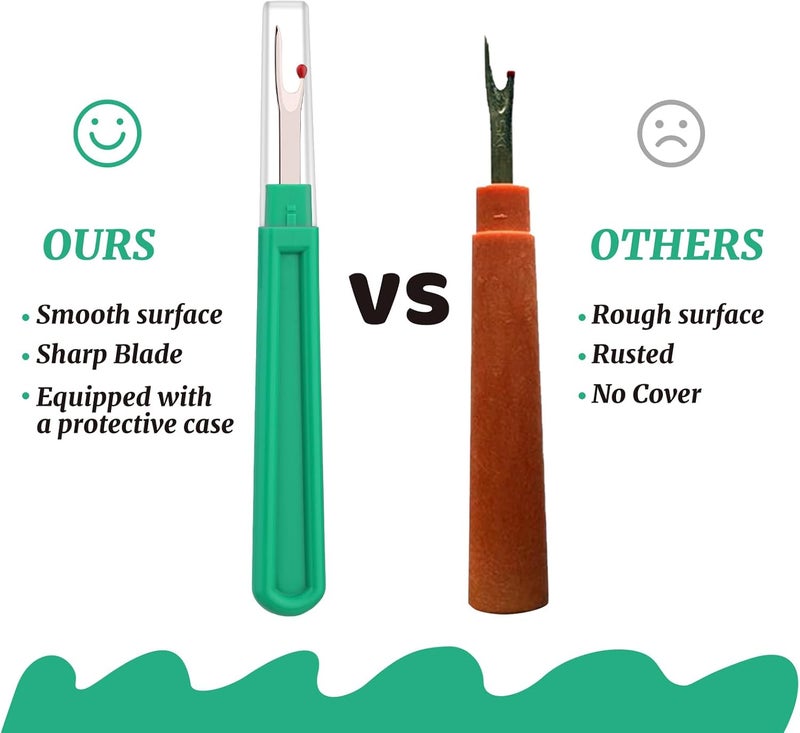 ZMAAGG 6 PCS Seam Ripper Set, Ergonomic Grip Seam Ripper, Green Seam Ripper for Sewing Crafting and Removing Embroidery Hems and Seams (Green) - Image 4
